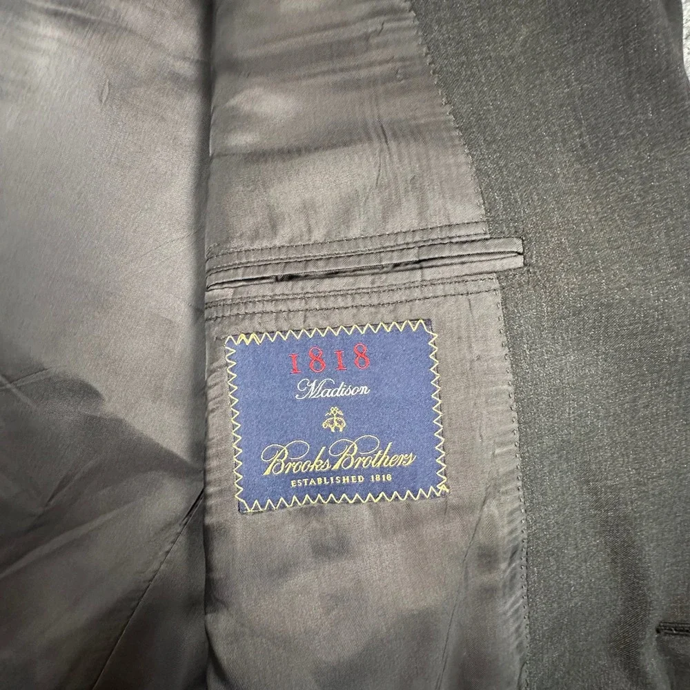 Brooks Brothers Men's Madison 100% Wool 2-Button Blazer Gray USA • 44L / 39W‎